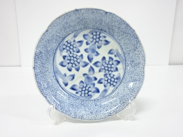 古伊万里　柿右衛門手　染付　七寸皿